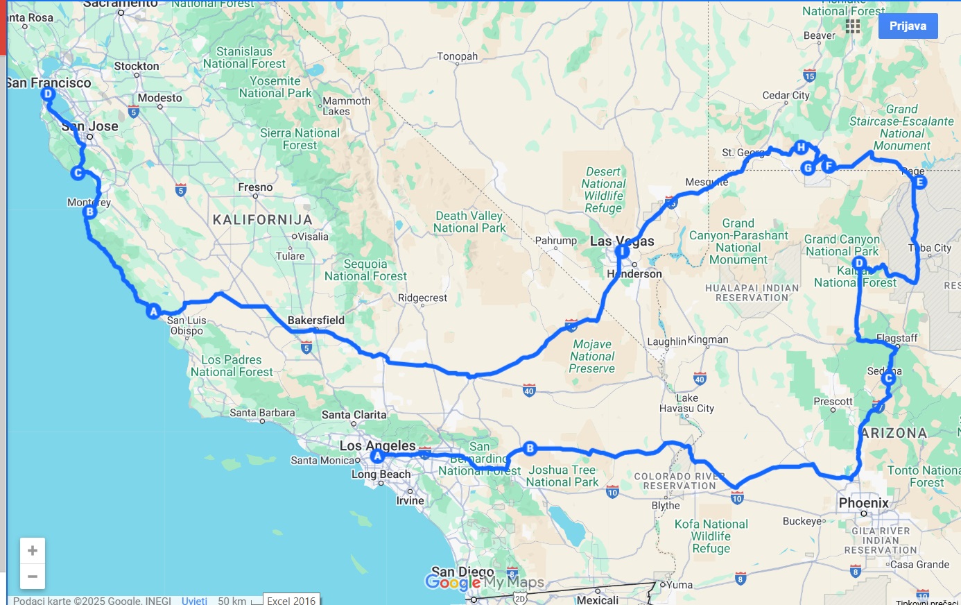SAD ruta